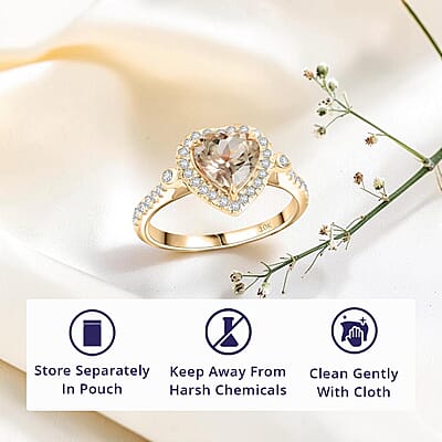 Luxoro AAA Turkizite and G-H I2 Diamond 2.68 ctw Ring in 10K Yellow Gold (Size 8.0)