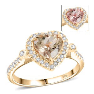 Luxoro AAA Turkizite and G-H I2 Diamond 2.68 ctw Ring in 10K Yellow Gold (Size 9.0)