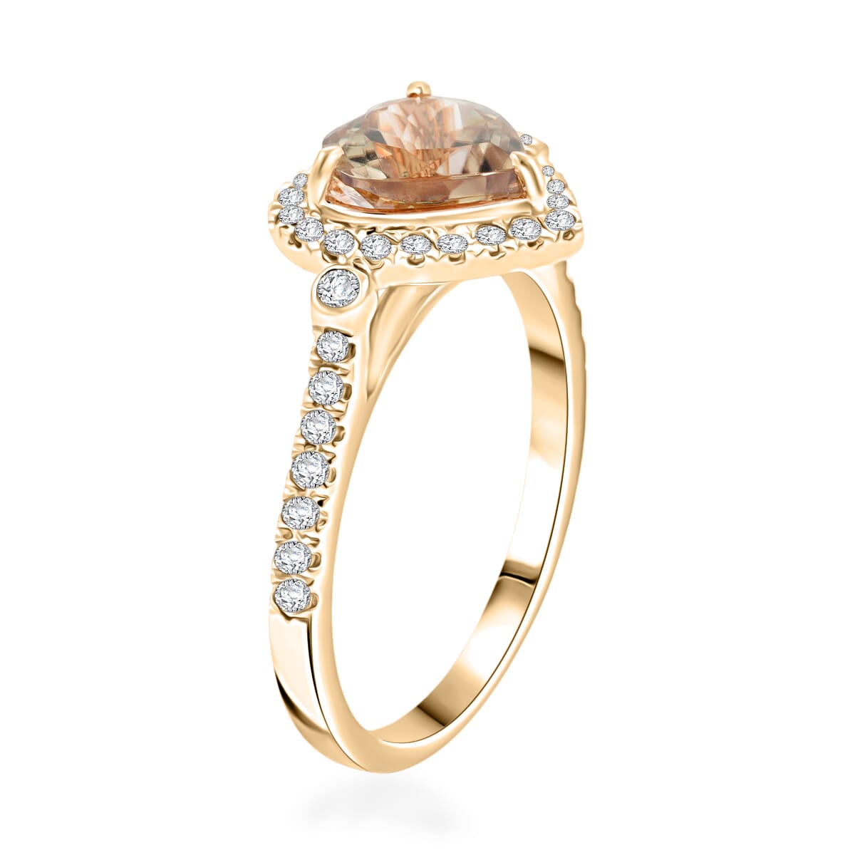 Luxoro AAA Turkizite and G-H I2 Diamond 2.68 ctw Ring in 10K Yellow Gold (Size 9.0) image number 3
