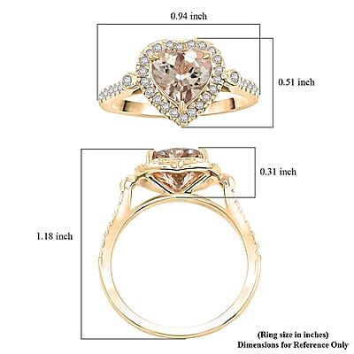 Luxoro AAA Turkizite and G-H I2 Diamond 2.68 ctw Ring in 10K Yellow Gold (Size 9.0)