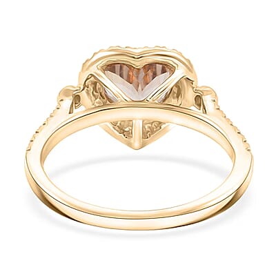 Luxoro AAA Turkizite and G-H I2 Diamond 2.68 ctw Ring in 10K Yellow Gold (Size 9.0)