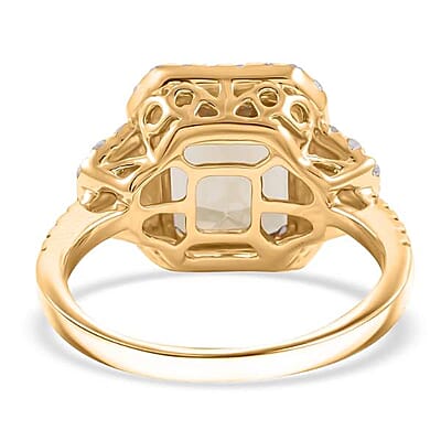 Luxoro AAA Turkizite and G-H I2 Diamond 4.50 ctw Ring in 10K Yellow Gold (Size 10.0)