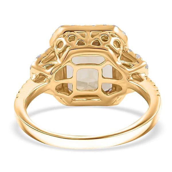Luxoro AAA Turkizite and G-H I2 Diamond 4.50 ctw Ring in 10K Yellow Gold (Size 6.0)
