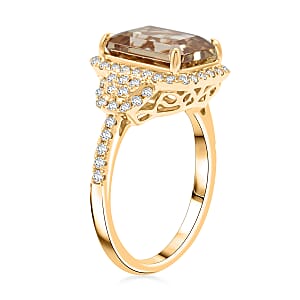 Luxoro AAA Turkizite and G-H I2 Diamond 4.50 ctw Ring in 10K Yellow Gold (Size 7.0)