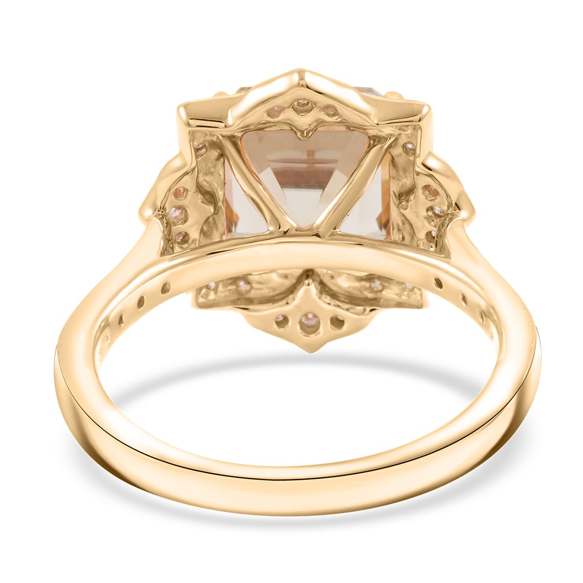 Luxoro AAA Turkizite and G-H I2 Diamond 4.70 ctw Ring in 10K Yellow Gold (Size 10.0) image number 4