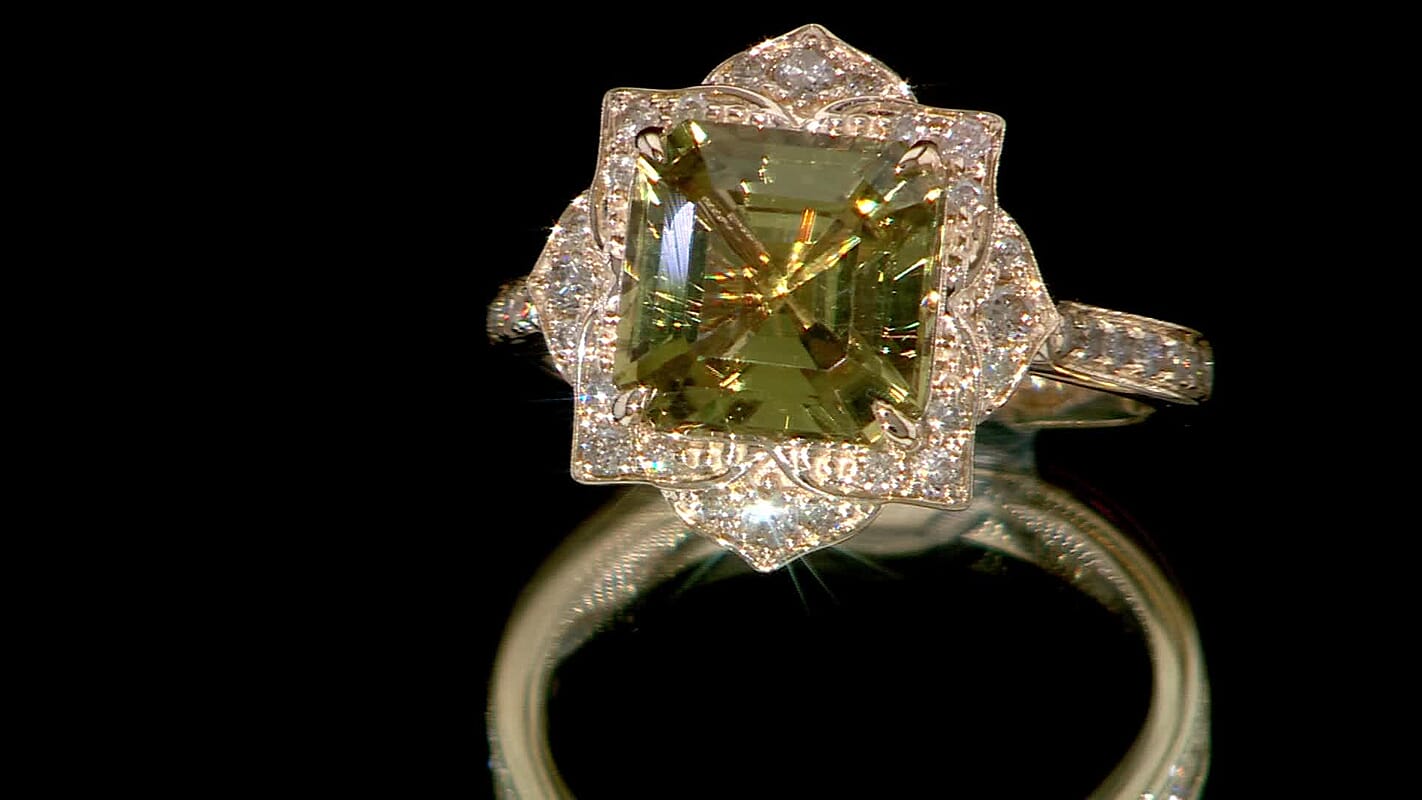 Luxoro 10K Yellow Gold AAA Turkizite, Diamond (G-H, I2) (0.45 cts) Ring (Size 10.0) 4.70 ctw
