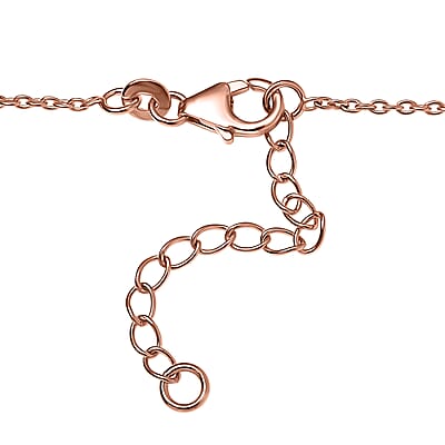 D'Joy Madagascar Color Change Garnet and White Zircon 4.25 ctw Floral Necklace 18 Inches in 18K Vermeil Rose Gold Over Sterling Silver