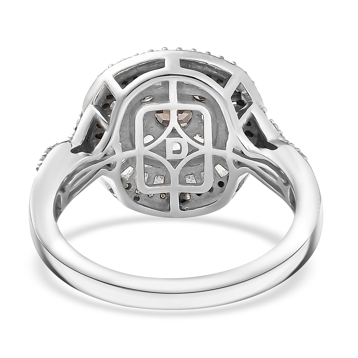 D'Joy Madagascar Color Change Garnet and Moissanite 1.50 ctw Regal Halo Ring in Rhodium Over Sterling Silver (Size 10.0) image number 4