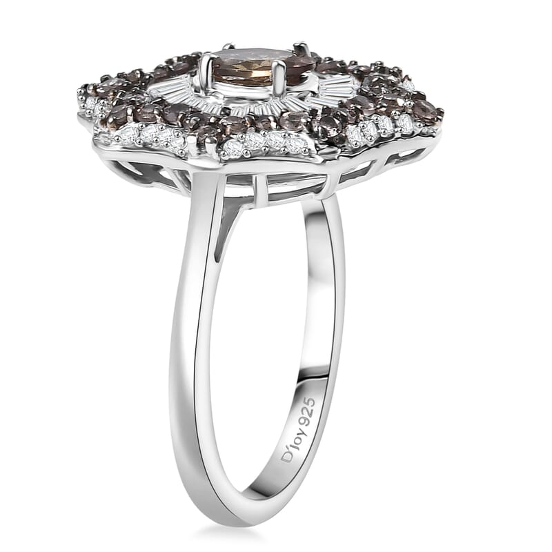 D'Joy Madagascar Color Change Garnet and White Zircon 2.25 ctw Celestial Radiance Ring in Rhodium Over Sterling Silver (Size 10.0)