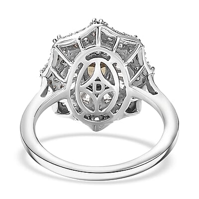 D'Joy Madagascar Color Change Garnet and White Zircon 2.25 ctw Celestial Radiance Ring in Rhodium Over Sterling Silver (Size 10.0)
