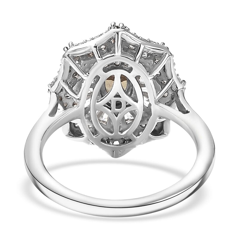 D'Joy Madagascar Color Change Garnet and White Zircon 2.25 ctw Celestial Radiance Ring in Rhodium Over Sterling Silver (Size 10.0)