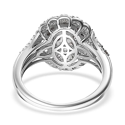 D'Joy Madagascar Color Change Garnet and White Zircon 1.85 ctw Solar Bloom Ring in Rhodium Over Sterling Silver (Size 10.0)