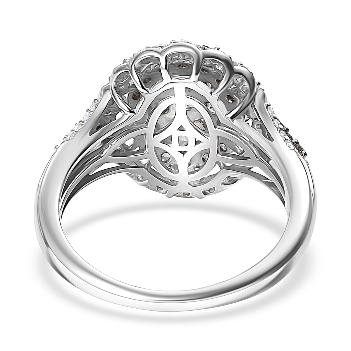 D'Joy Madagascar Color Change Garnet and White Zircon 1.85 ctw Solar Bloom Ring in Rhodium Over Sterling Silver (Size 8.0) image number 4