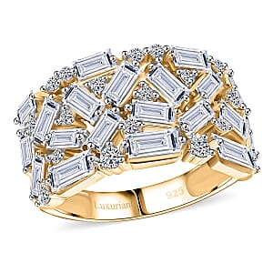 Luxuriant Lab Grown Diamond G-H SI 2.00 ctw Ring in 18K Vermeil Yellow Gold Over Sterling Silver (Size 10.0)