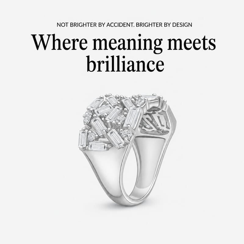Luxuriant Lab Grown Diamond G-H SI 2.00 ctw Firecracker Ring in Rhodium Over Sterling Silver (Size 10.0)