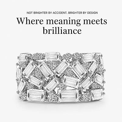 Luxuriant Lab Grown Diamond G-H SI 2.00 ctw Firecracker Ring in Rhodium Over Sterling Silver (Size 6.0)