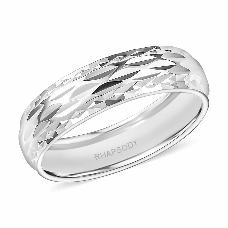 Rhapsody 950 Platinum Diamond-cut Band Ring (Size 12.0)