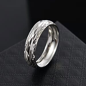 Rhapsody 950 Platinum Diamond-cut Band Ring (Size 12.0) (Del. In 10-12 Days)