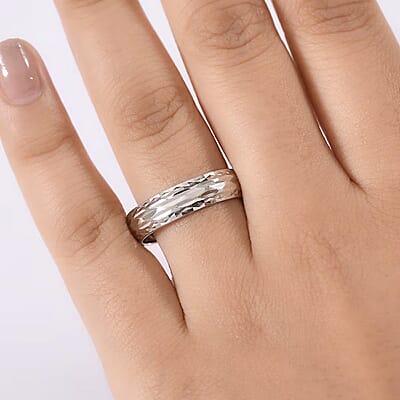 Rhapsody 950 Platinum Diamond-cut Band Ring (Size 12.0)