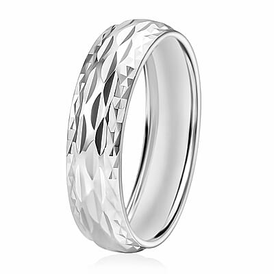 950 Platinum Diamond-cut Band Ring (Size 5.0)