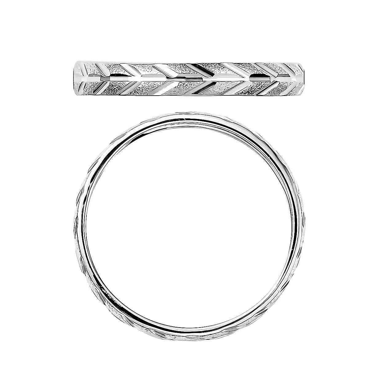 950 Platinum Diamond-cut Band Ring (Size 6.5)