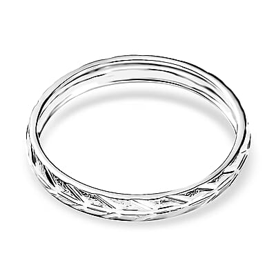 950 Platinum Diamond-cut Band Ring (Size 6.5)