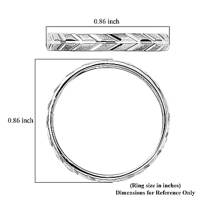 950 Platinum Diamond-cut Band Ring (Size 6.5)