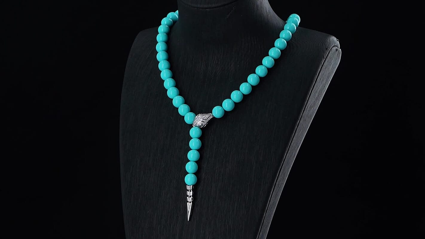 White Shell Pearl, Simulated Diamond Necklace (20 Inches) in Silvertone 1.50 ctw