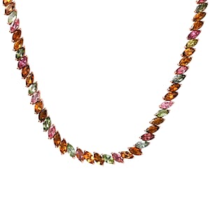 D'Joy Multi-Tourmaline 27.85 ctw Necklace in 18K Vermeil Rose Gold Over Sterling Silver 18 Inches