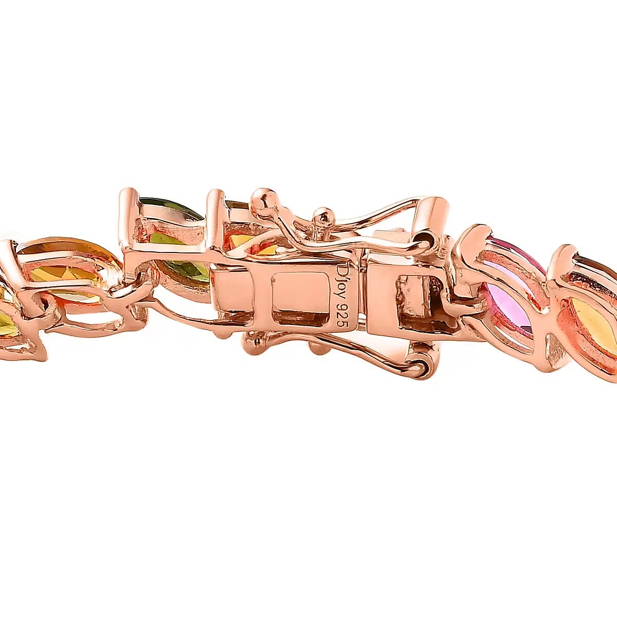 D'Joy Multi-Tourmaline 11.50 ctw Bracelet in 18K Vermeil Rose Gold Over Sterling Silver (6.50 In) (Del. in 10-12 Days) image number 3