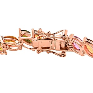 D'Joy Multi-Tourmaline 11.50 ctw Bracelet in 18K Vermeil Rose Gold Over Sterling Silver (6.50 In) (Del. in 10-12 Days)