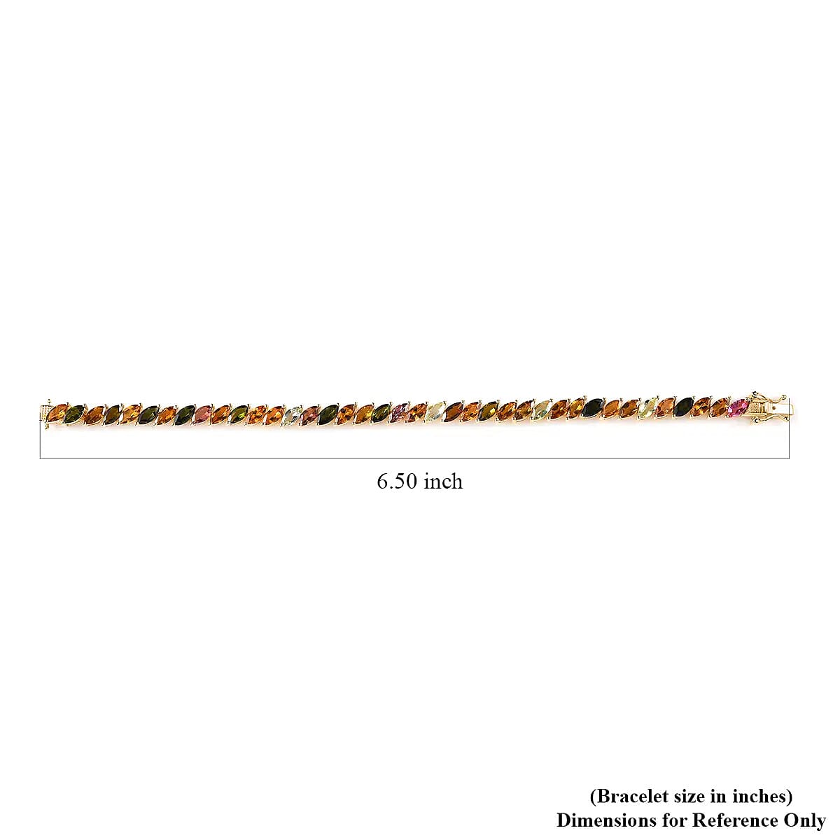 D'Joy Multi-Tourmaline 11.50 ctw Bracelet in 18K Vermeil Yellow Gold Over Sterling Silver (6.50 In)