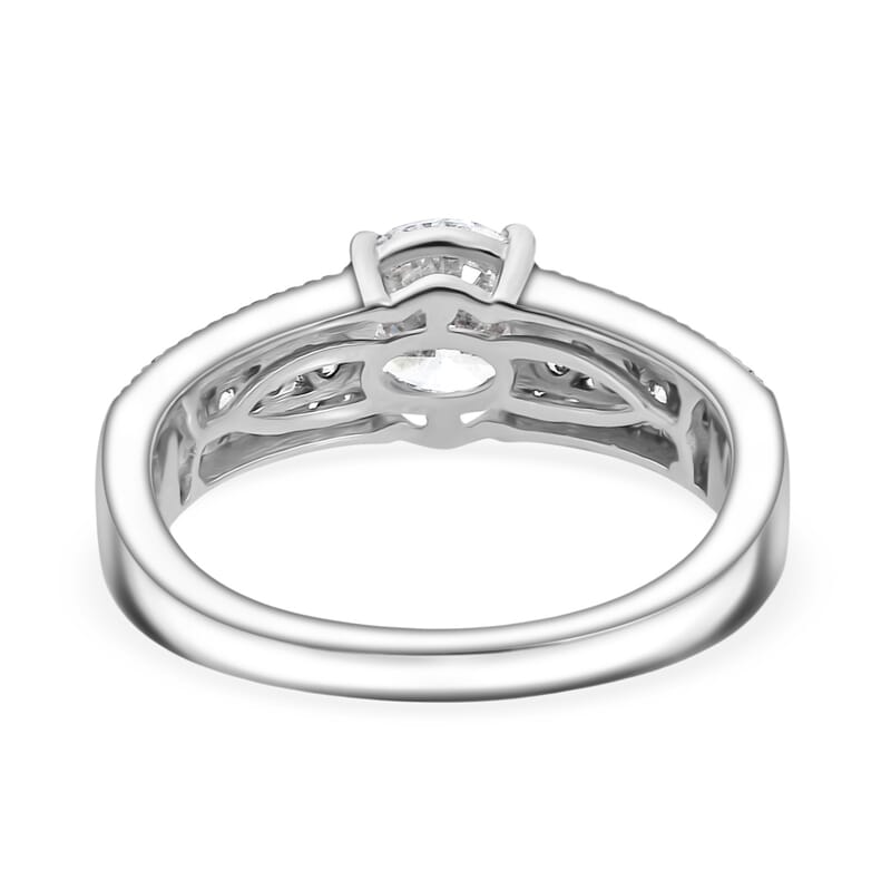 Luxuriant Lab Grown Diamond G-H SI 1.50 ctw Ring in Rhodium Over Sterling Silver (Size 11.5)
