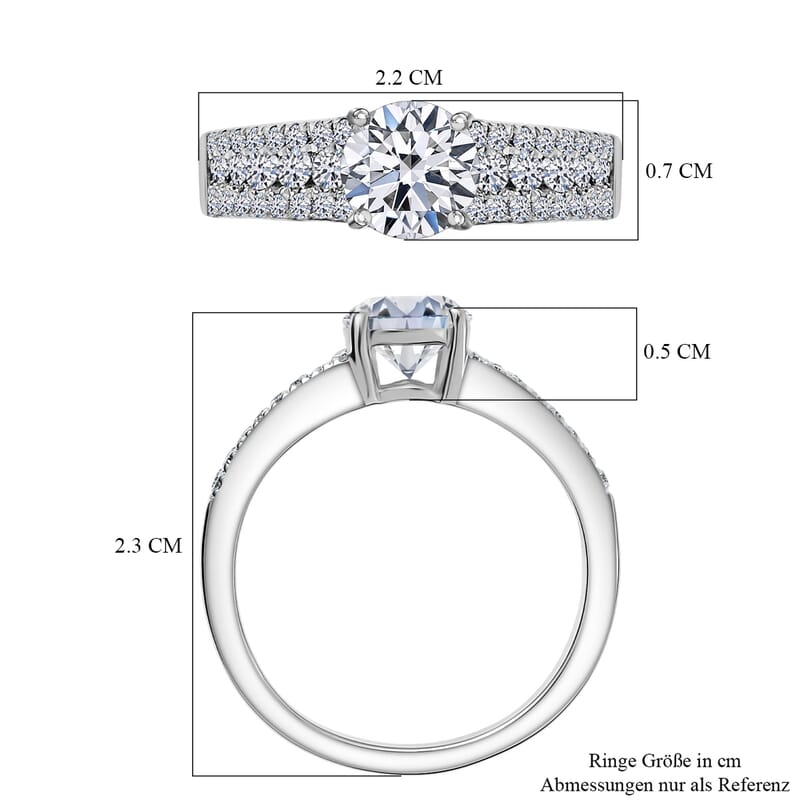 Luxuriant Lab Grown Diamond G-H SI 1.50 ctw Ring in Rhodium Over Sterling Silver (Size 11.5)