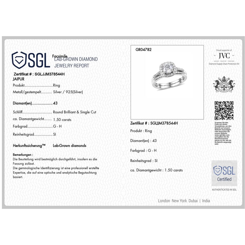 Luxuriant Lab Grown Diamond G-H SI 1.50 ctw Ring in Rhodium Over Sterling Silver (Size 11.5)
