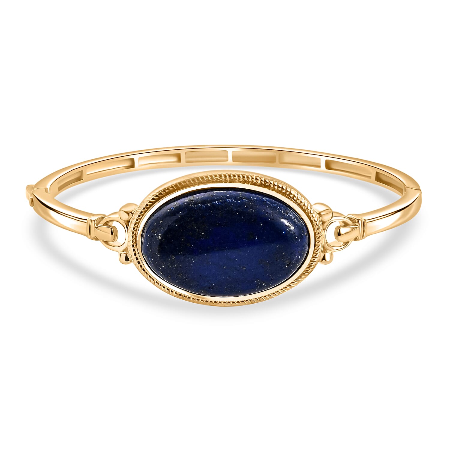 EverTrue Lapis Lazuli 35.25 ctw Bangle Bracelet in 18K YG Plated (7.50 In)