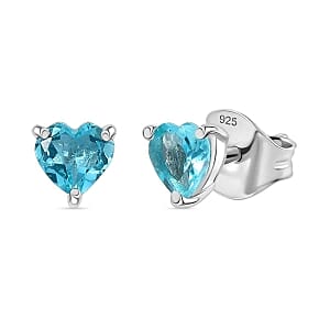D'Joy Betroka Blue Apatite 1.16 ctw Earrings in Rhodium Over Sterling Silver