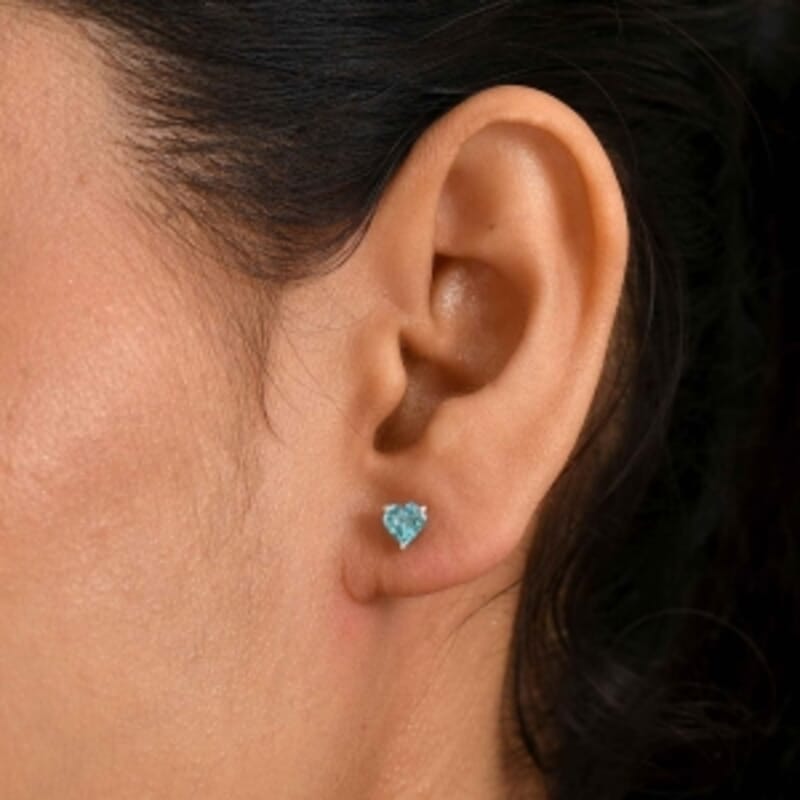 D'Joy Betroka Blue Apatite 1.16 ctw Earrings in Rhodium Over Sterling Silver