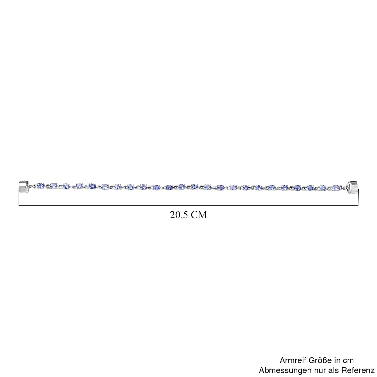 D'Joy Tanzanite 4.10 ctw Bracelet in Rhodium Over Sterling Silver (7.00 In)