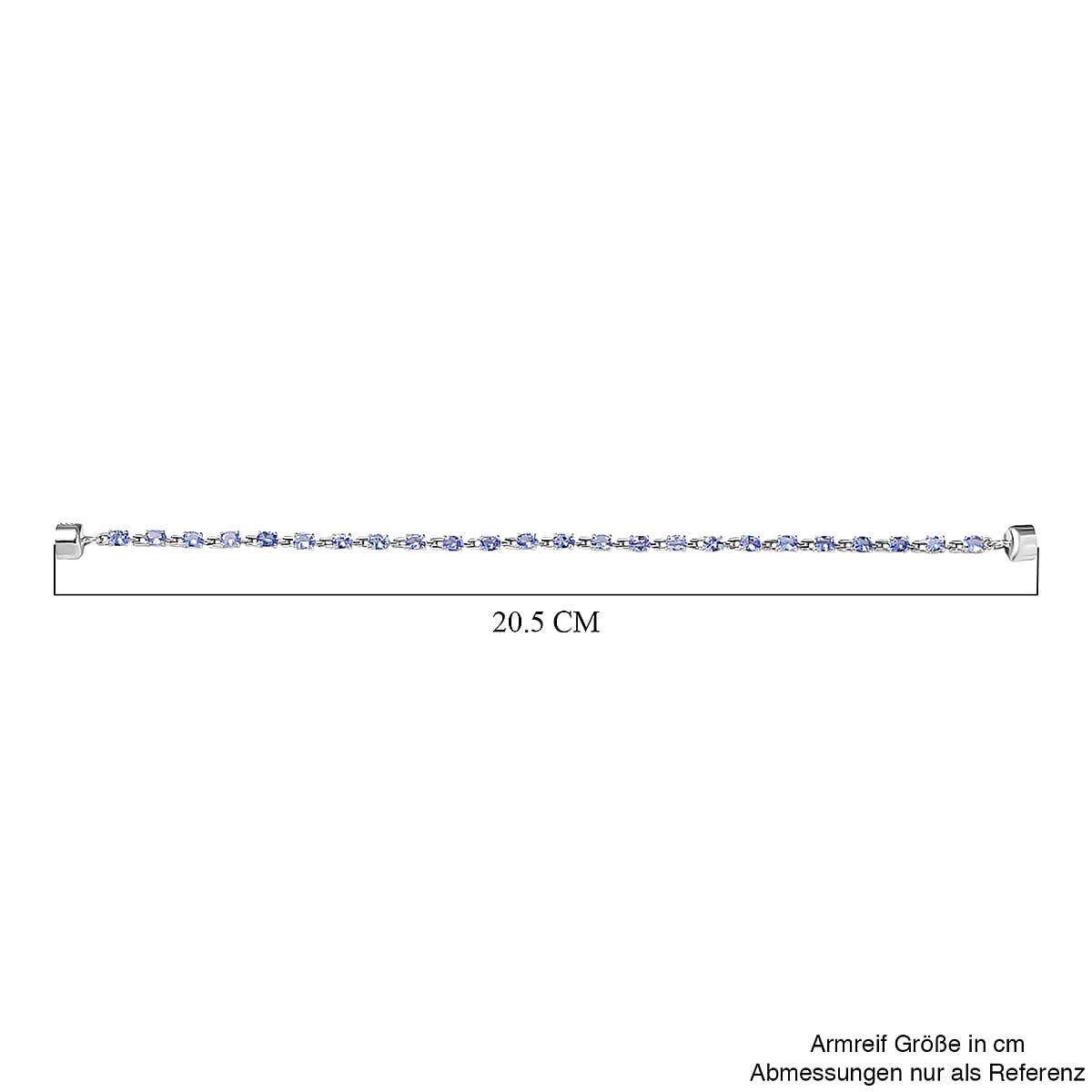 D'Joy Tanzanite 4.10 ctw Bracelet in Rhodium Over Sterling Silver (7.00 In) image number 4