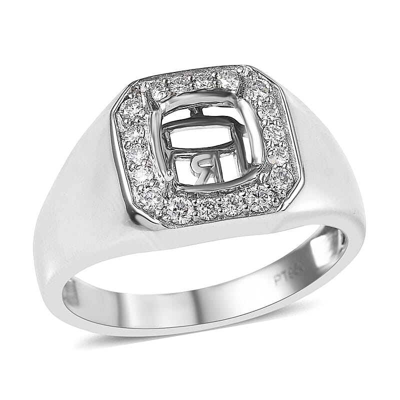 Luxuriant 950 Platinum Diamond (VS) Mounting Ring (Size 10) 0.34 ctw
