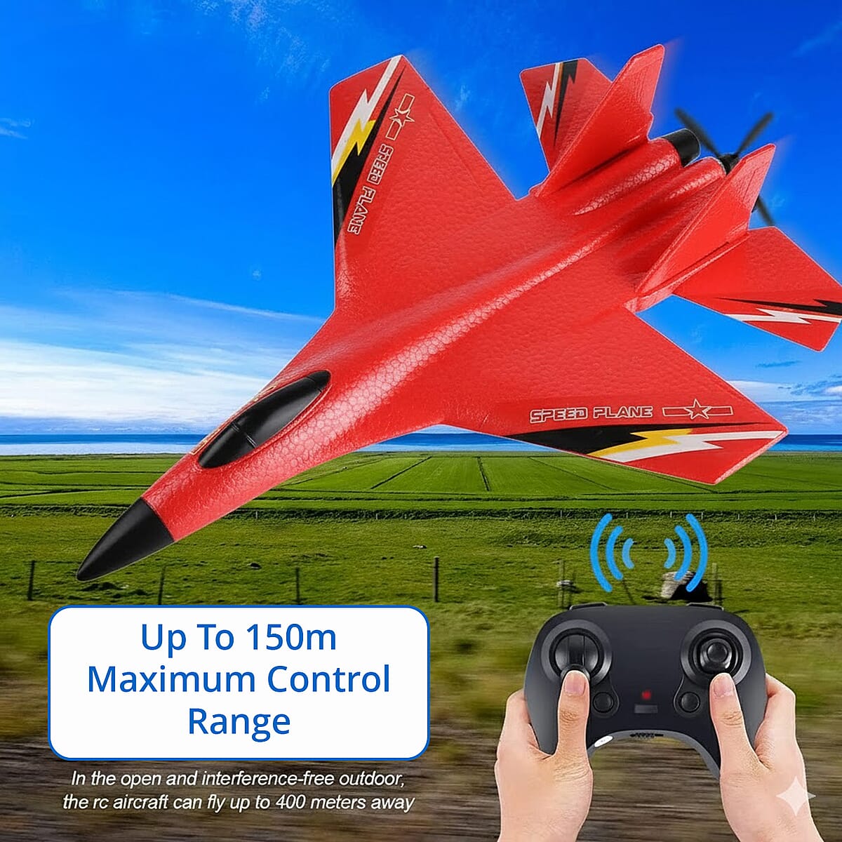 Livmore Red Remote Control Foam RC Airplane Toy image number 2