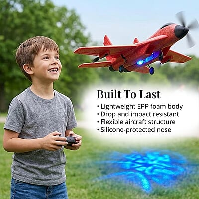 Livmore Red Remote Control Foam RC Airplane Toy