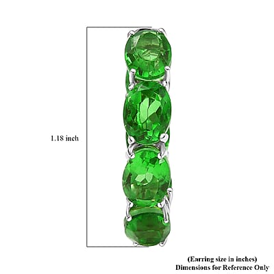 EverTrue Chartreuse Quartz (Triplet) 20.50 ctw Hoop Earrings in Platinum Bond