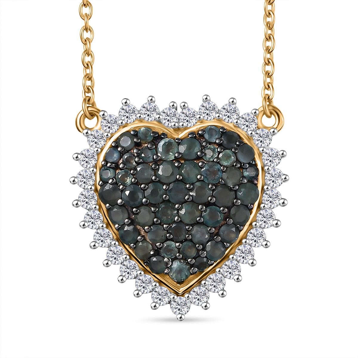 D’Joy Narsipatnam Alexandrite and White Zircon Necklace 18 Inches in 18K Vermeil Yellow Gold Over Sterling Silver image number 0