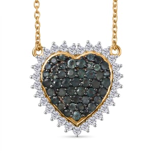 D’Joy Narsipatnam Alexandrite and White Zircon Necklace 18 Inches in 18K Vermeil Yellow Gold Over Sterling Silver