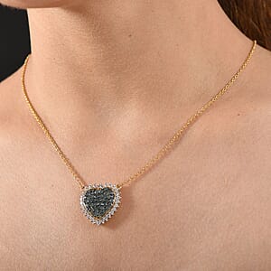 D'Joy Narsipatnam Alexandrite and White Zircon Eternal Love Necklace 18-20 Inches in 18K Vermeil Yellow Gold Over Sterling Silver