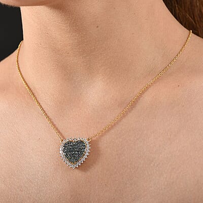 D'Joy Narsipatnam Alexandrite and White Zircon Eternal Love Necklace 18-20 Inches in 18K Vermeil Yellow Gold Over Sterling Silver
