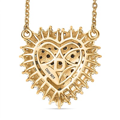 D'Joy Narsipatnam Alexandrite and White Zircon Eternal Love Necklace 18-20 Inches in 18K Vermeil Yellow Gold Over Sterling Silver
