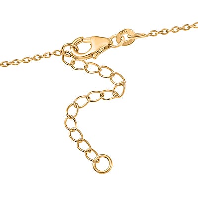 D'Joy Narsipatnam Alexandrite and White Zircon Eternal Love Necklace 18-20 Inches in 18K Vermeil Yellow Gold Over Sterling Silver